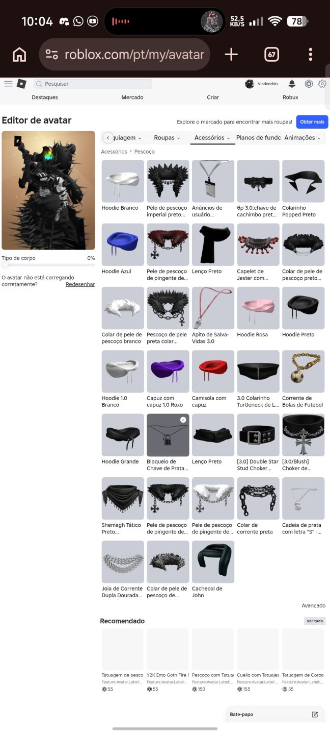 Conta de roblox com mais de 80k de robux gasto com coroa 8 bits e korblox