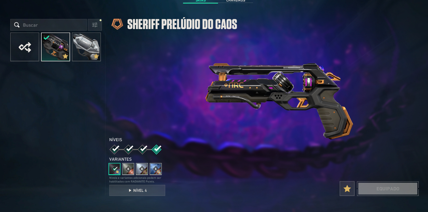Conta valorant com skins de loja para quase todas as armas, ascendente.