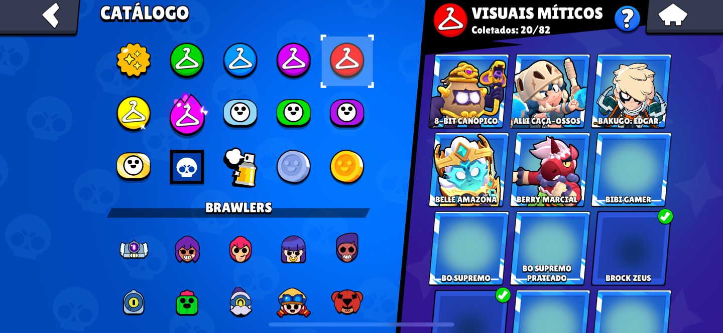 CONTA BRAWL STARS COM VARIAS SKINS TODOS OS BRAWLERS E VARIOS PRESTIGIOS