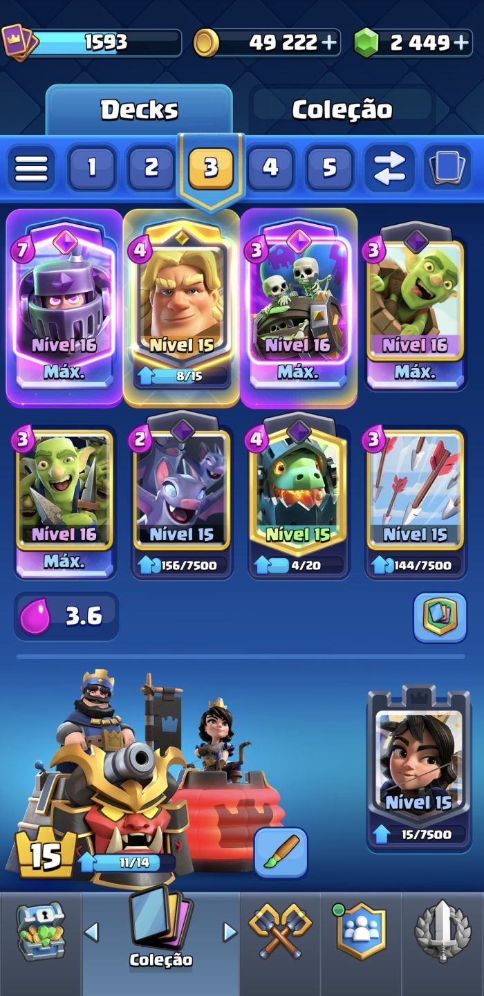 Conta de clash Deck de mega