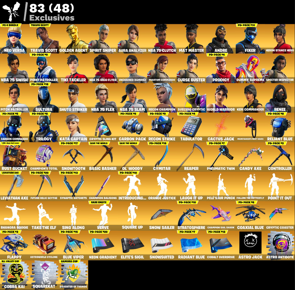 468 SKINS + TRAVIS SCOTT - CONTA FORTNITE INSANA!