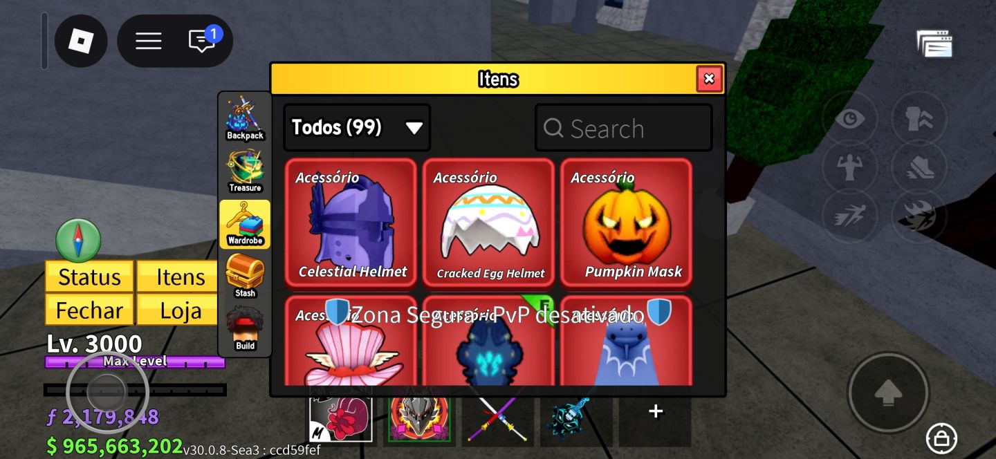 Conta de roblox focada em blox fruits,aotr,fish e muitos mais jogos