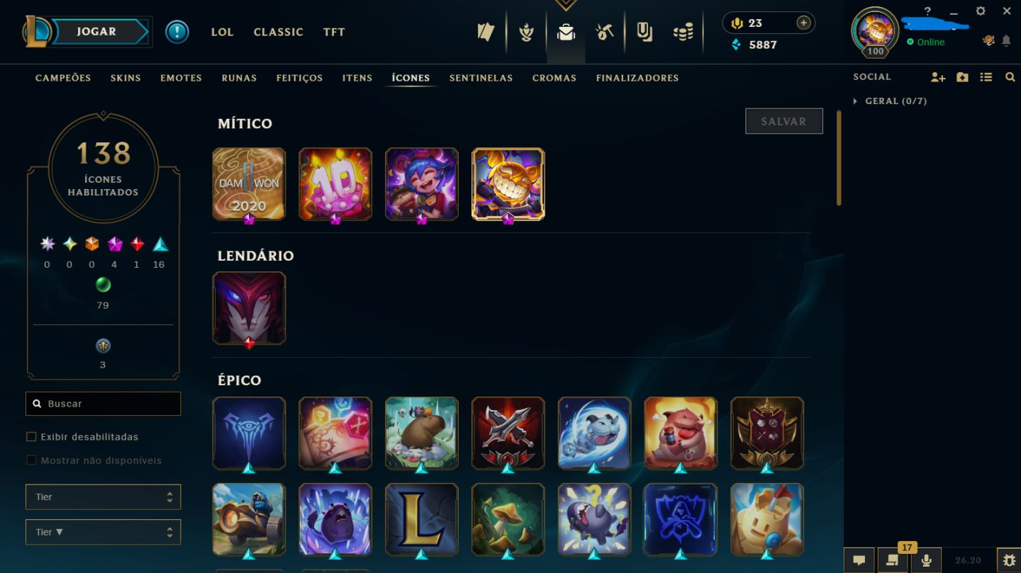 Conta rara de 2011 com kayle juiza e shaco pandemonio de prestigio