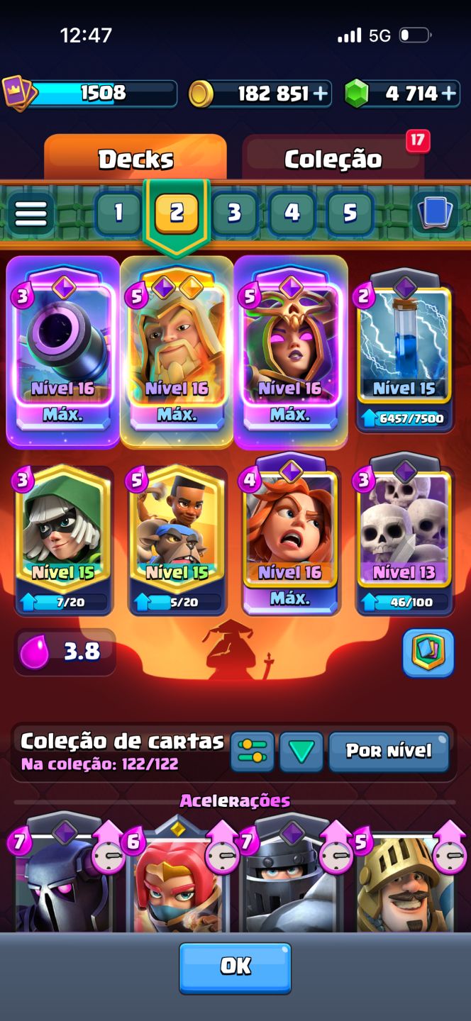 Conta Clash Royale Arena 30 - 4700 Gemas