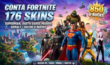 CONTA FORTNITE 176 SKINS + 850 V-BUCKS