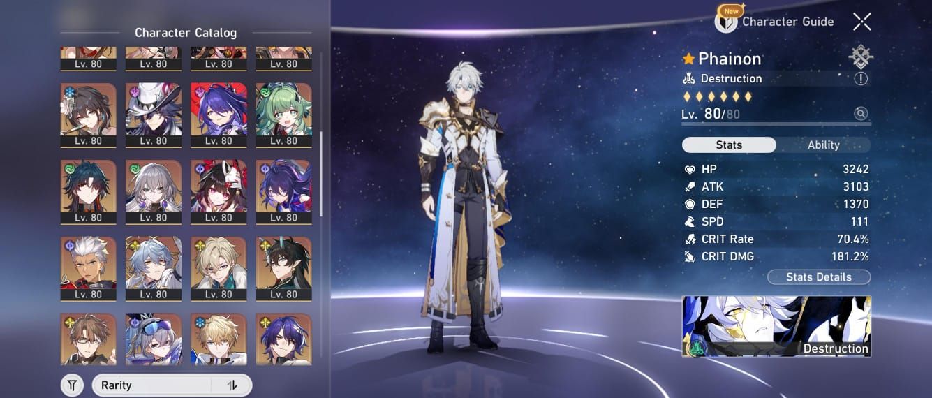Conta c/ 33 personagens t5 + vários eidolons, Pet Exclusivo, +15 Cone de Luz e +