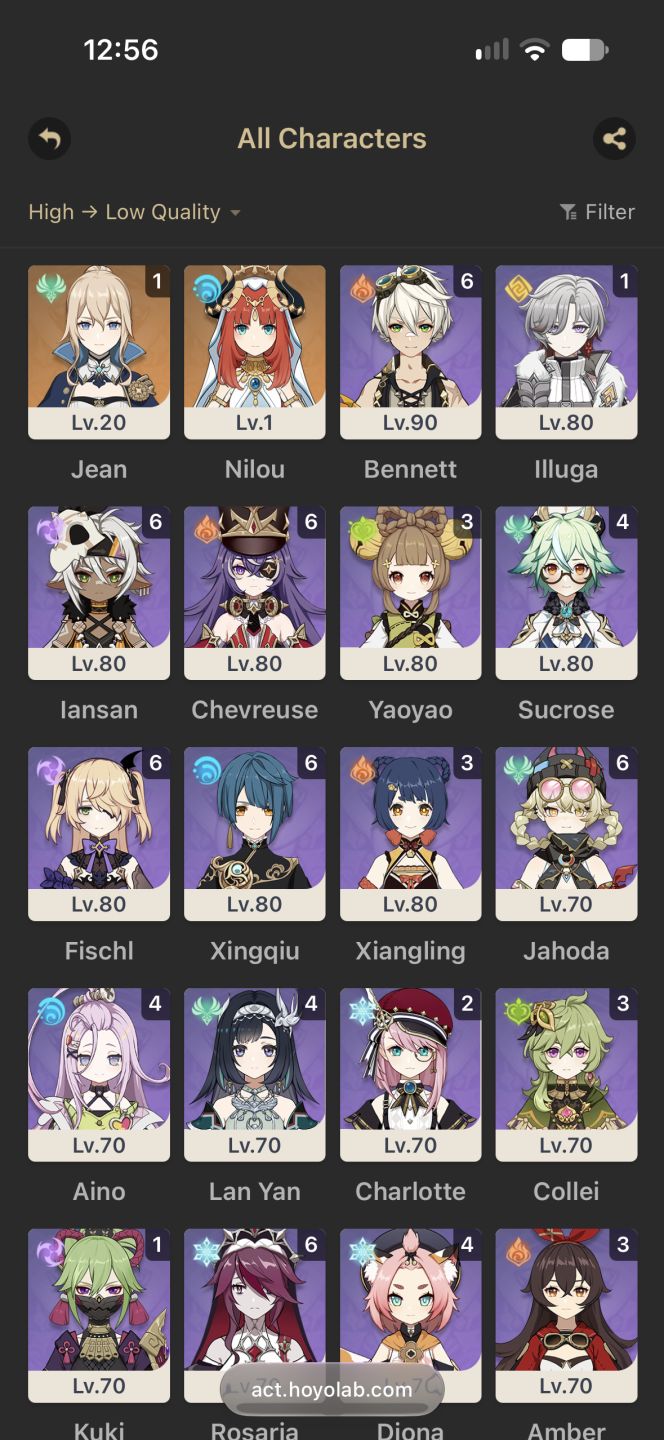 GENSHIN IMPACT AR 58 | COLUMBINA C1 + MAVUIKA C1 | 67 PERSONAGENS | 5 ARMAS