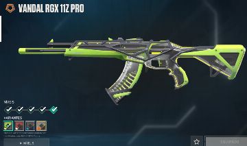 Conta Valorant com 11 skins de loja incluindo karambit sublime e vandal RGX.