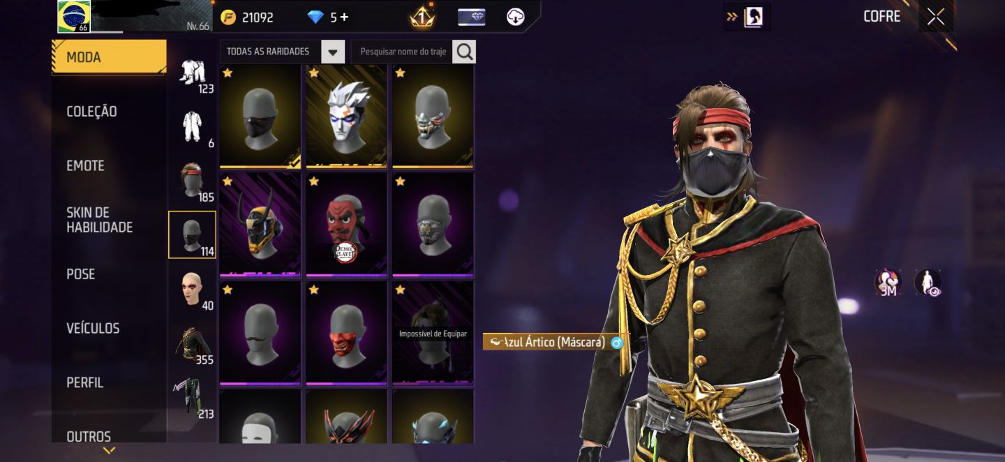 Conta Free Fire Angelical Verde - Skins Antigas - Muito top