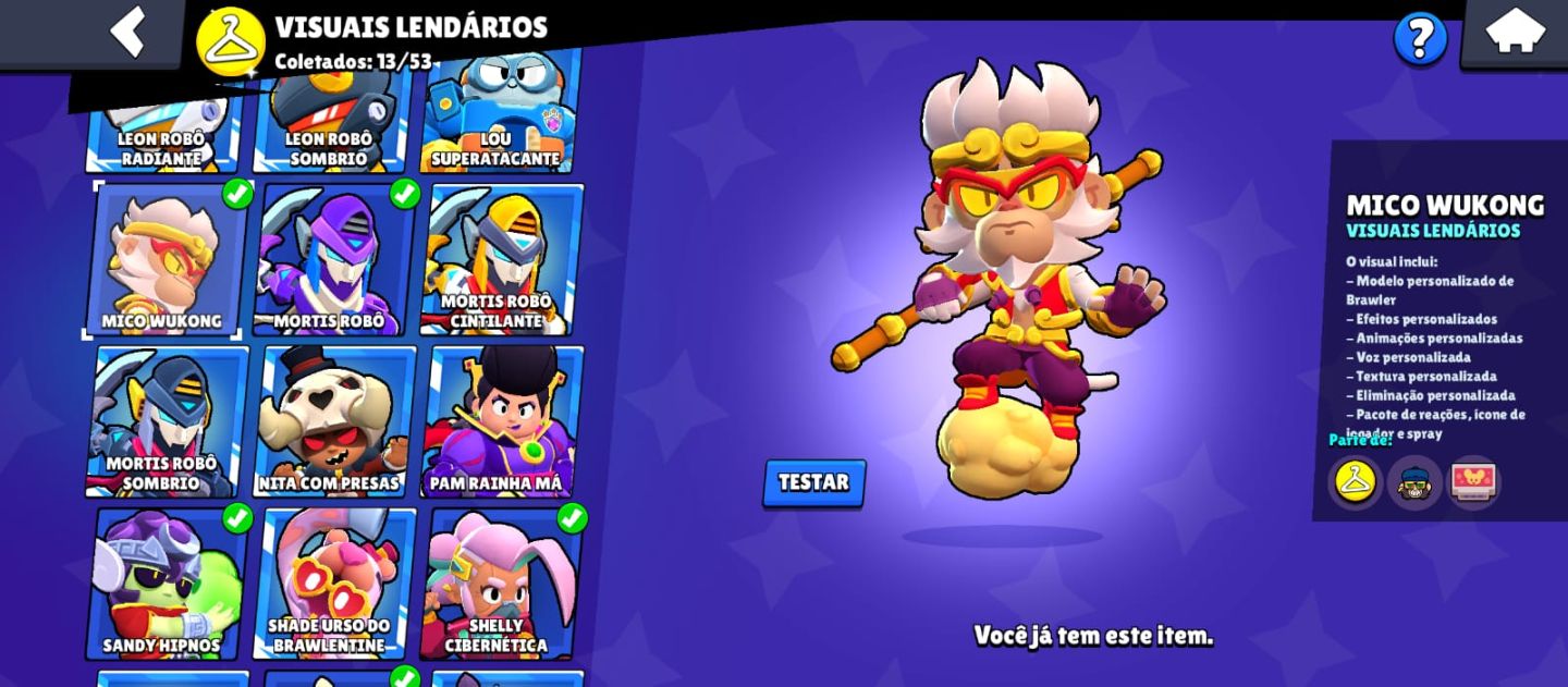 Conta de brawl stars com todos os brawlers