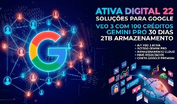 Conta Gemini Pro Veo 3 - 30 dias 1000 Créditos E-mail de Recuperação