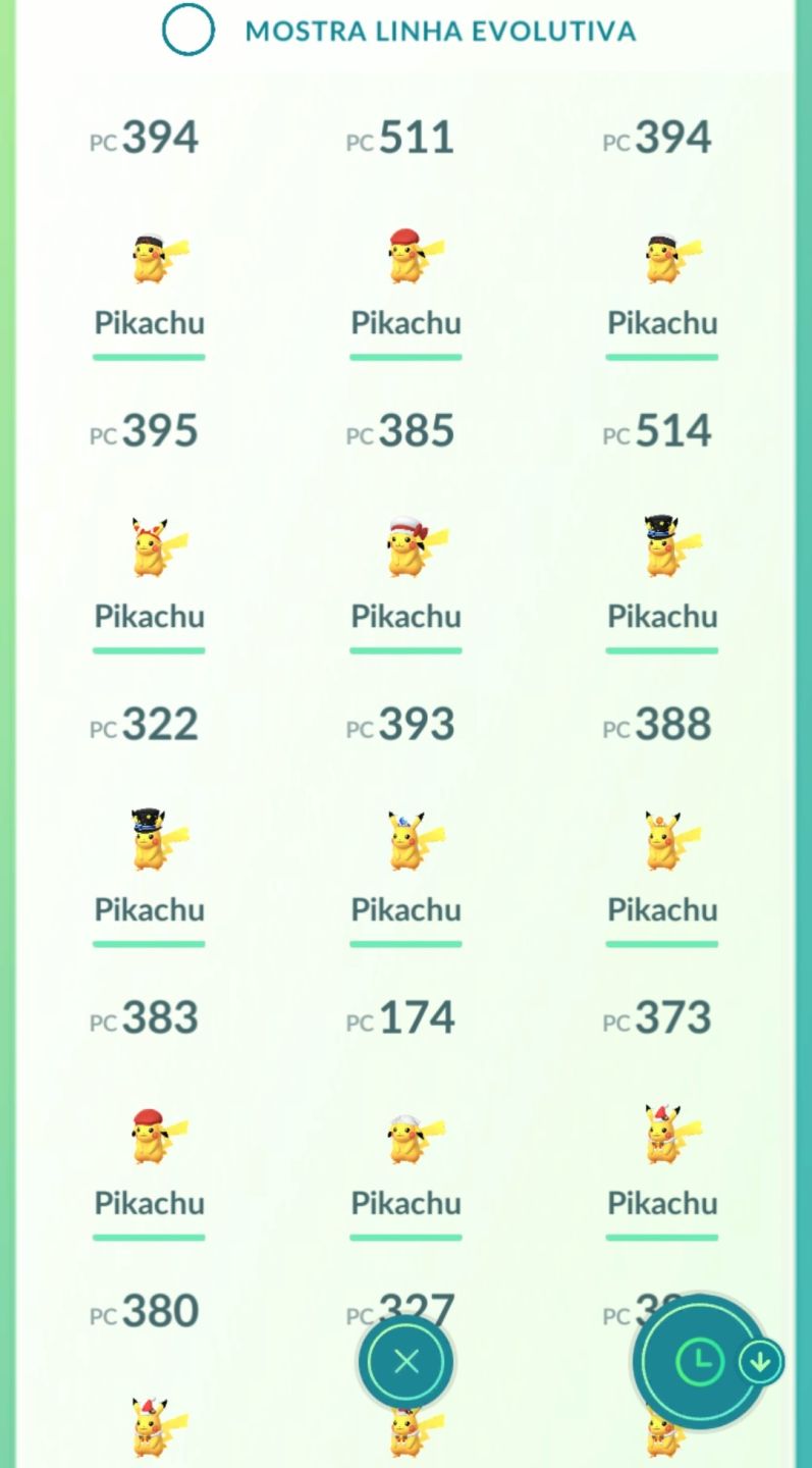 Pikachus/pichu de traje- pokemon go