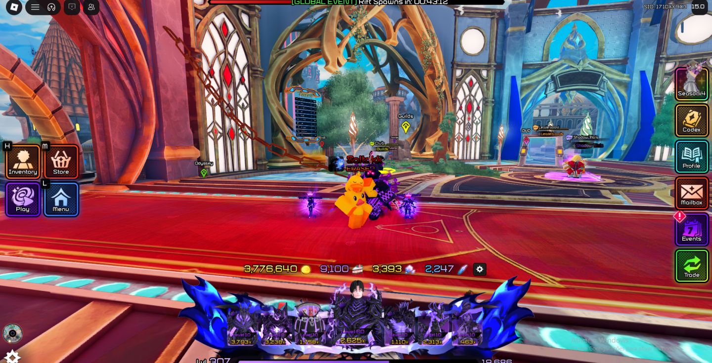 Conta Anime Vanguards com 16 monarch, com sung transcendente nível 100 etc