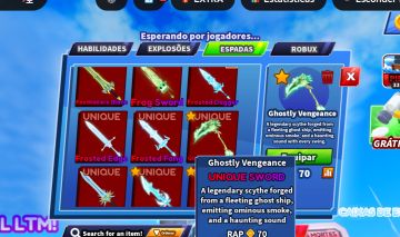Todas as minhas uniques e lendárias do Blade ball