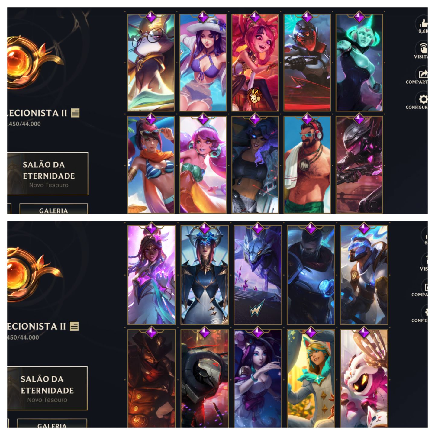 Conta (WR + LoL) 465 Skins total.