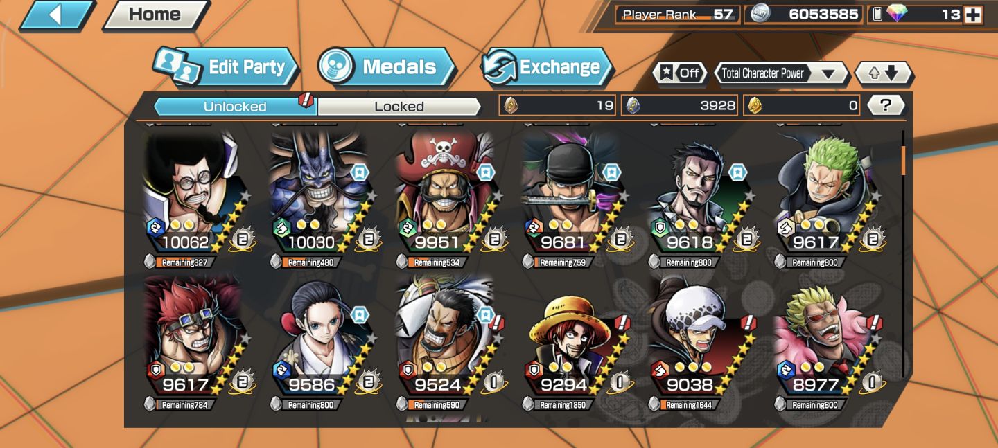 [TOP ENDGAME] OPBR Rank 57 - 8+ EX (Dark Roger Lv100, WB Light Lv100)