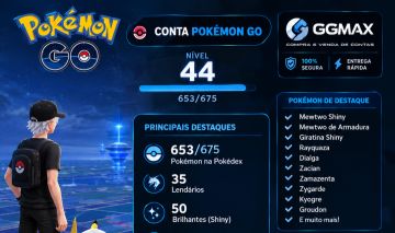 NÍVEL 44 50 SHINIES MEWTWO SHINY + ARMOR CONTA POKÉMON GO RARA.
