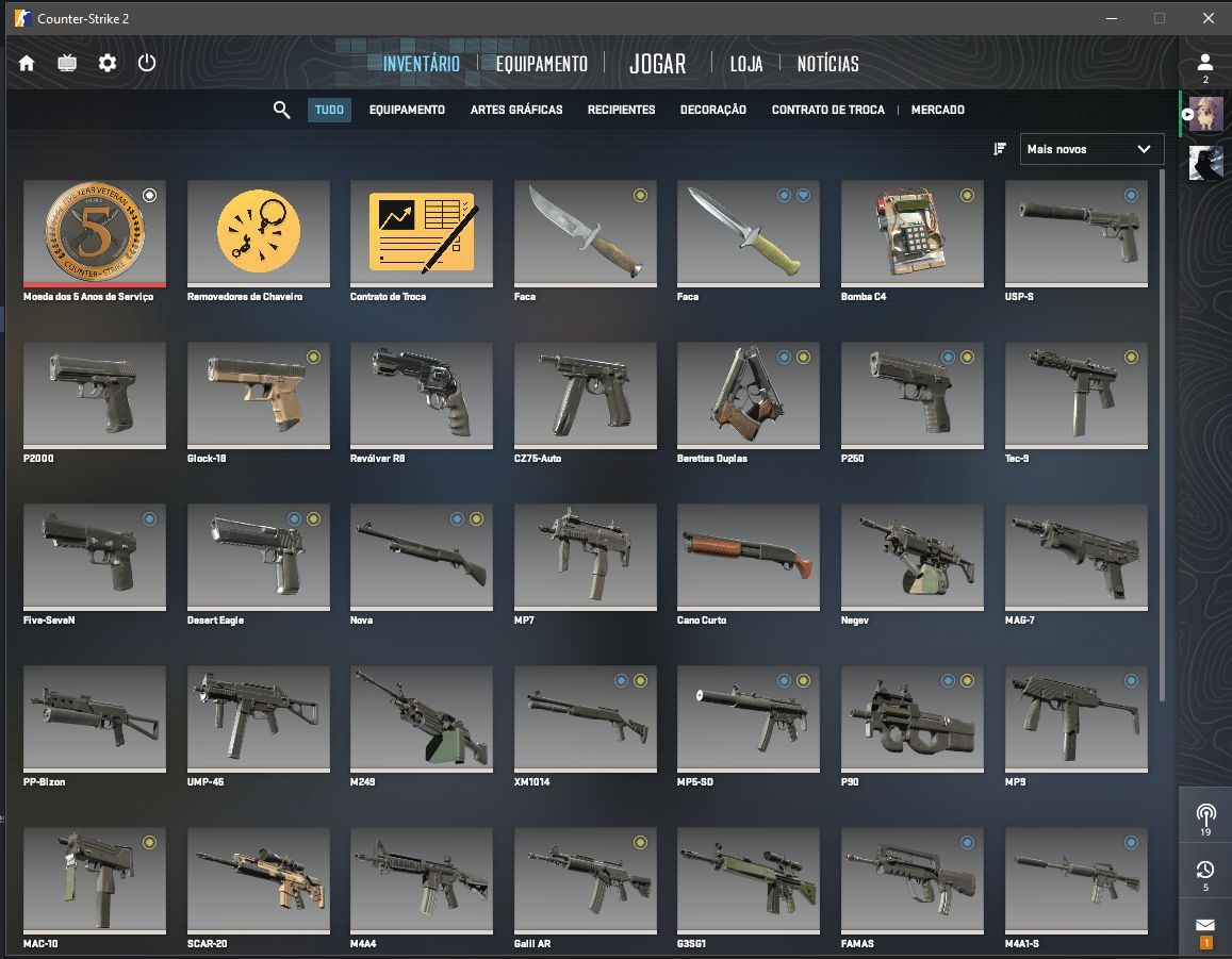 STEAM COM JOGOS E CS MEDALHA 5 ANOS - E MUITO MAIS!