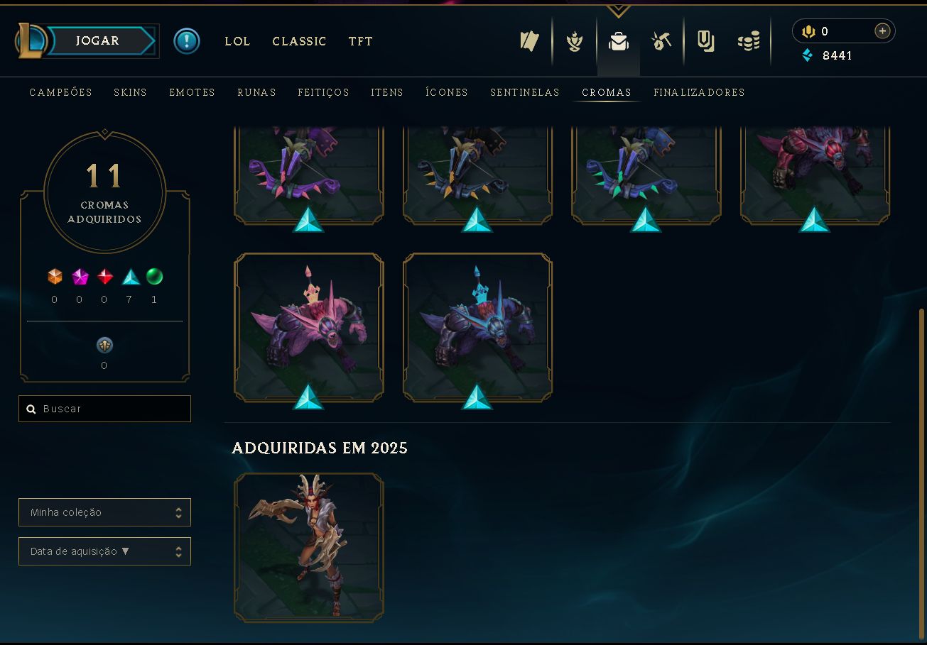 Conta de League Of Legends 3 Skins Epicas 12 skins totais Platina 4