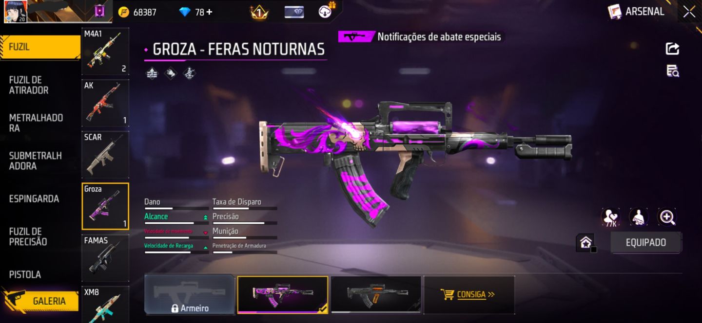 CONTA FREE FIRE COM CONJUNTO JIRAIYA | CONJUNTO MANO CASUAL | MP40 MECÂNICA