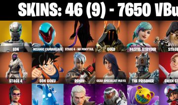 CONTA FORTNITE com Eon | Oceanic Camouflage | Gold e 46 SKINS
