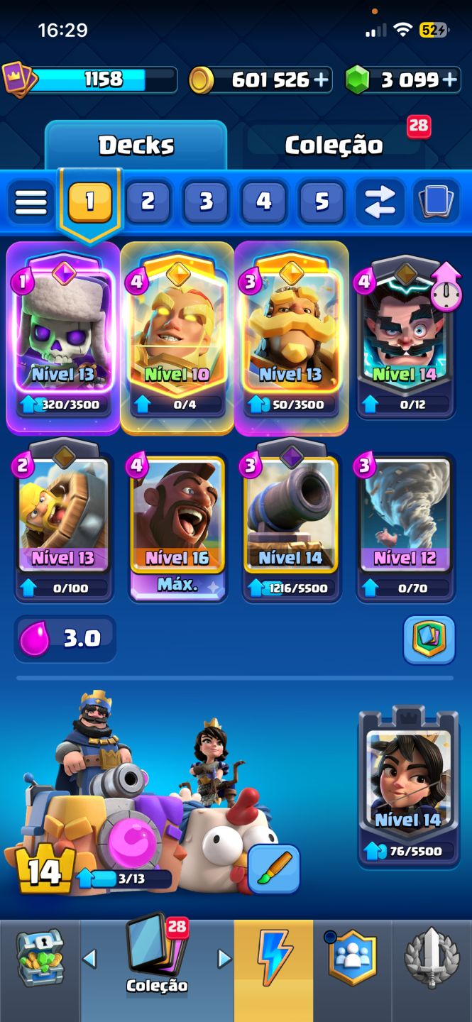 Conta clash of clans cv 15 e conta de Clash Royale junto a venda