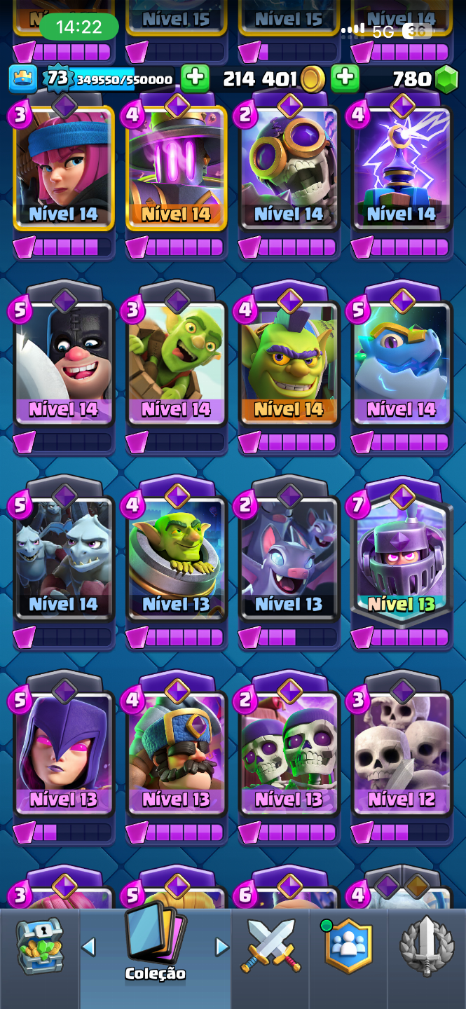 CONTA CLASH ROYALE META 12500 TROFÉUS
