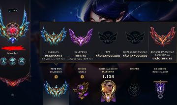 Conta Challenger Flex / Master SoloQ - 528 skins (skins e ícones raros)