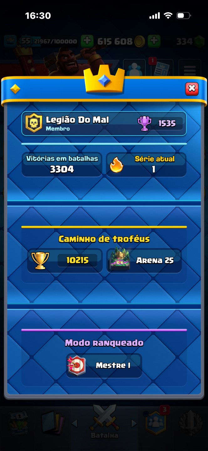Conta de clash royale