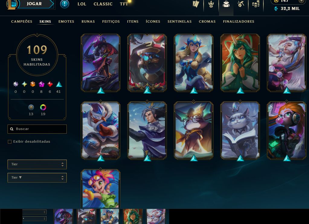 Conta lol e valorant riot games mono akali e qiyana lvl 100