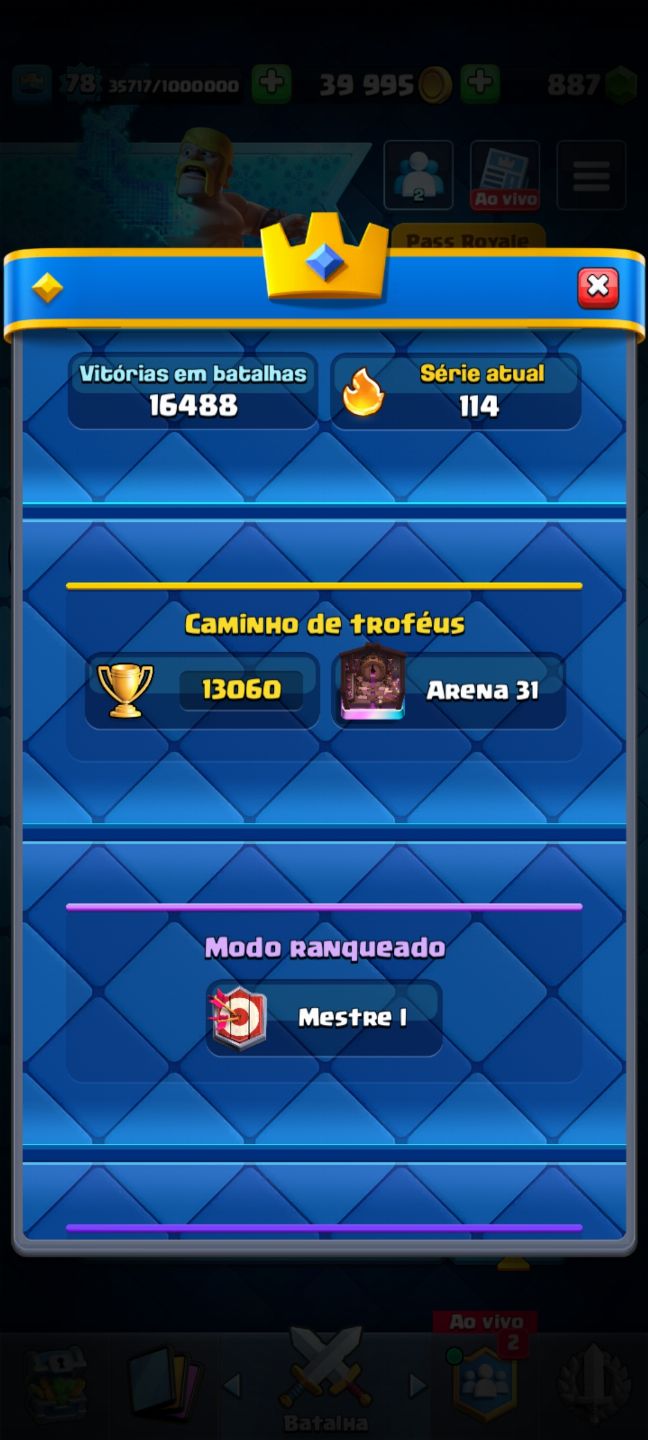 Conta Clash 10Anos Niv 80|25 EVOS|18 Emotes Lend|Vet de Guerra 388K|+5K 3 Coroas