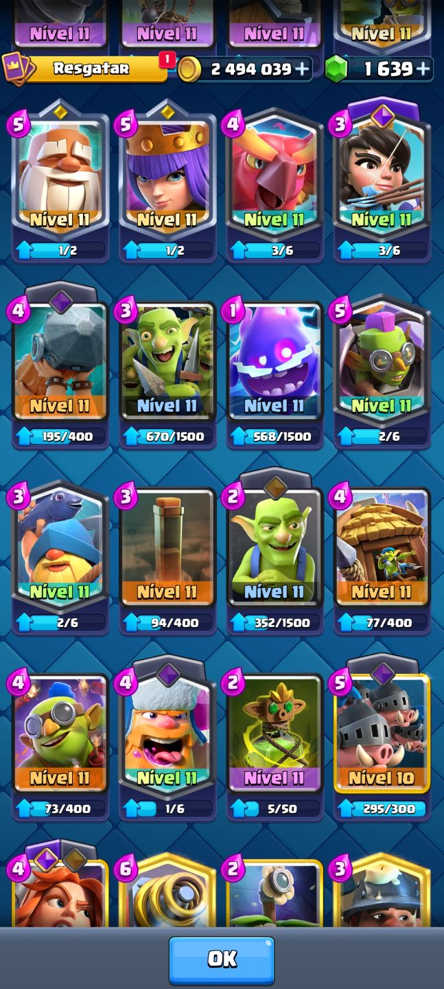 Conta de Clash Royale