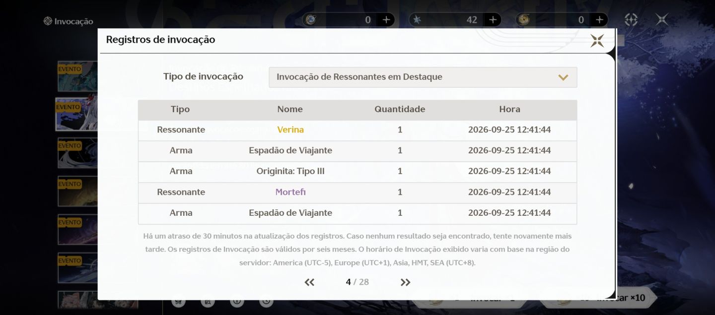 CONTA WUTHERING WAVES NV.73 + 13 PERSONAGENS T5 FASE DE SOL-3 RANQUE 8