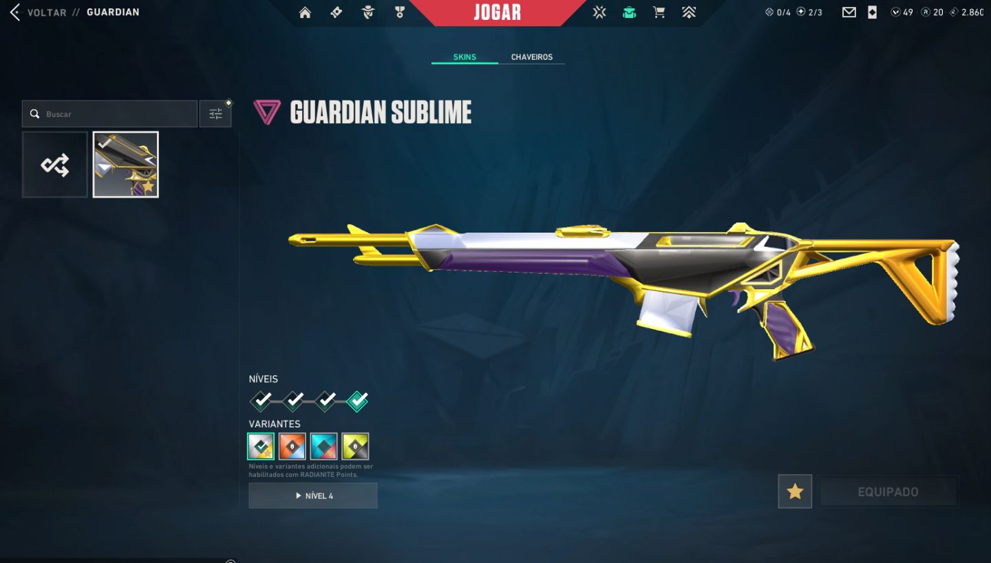 CONTA VALORANT - VARIAS SKINS - RANK GOLD - NVL 266