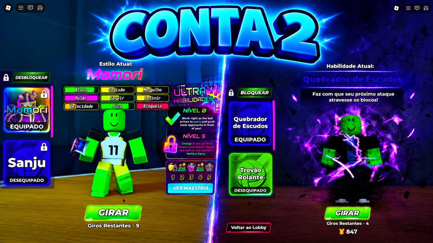 ( PROMOÇÃO ) CONTAS VOLLEYBALL LEGENDS | NEW MAMORI + TSK + TSH + JINKO + MIKAGE