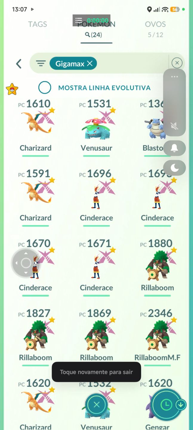 Venda de gigamax e dinamax, gigamax shiny e dinamax lendário e muito mais