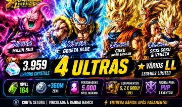 Dragon Ball Legends 4 ULTRA 3.959 Coins | Vários LL | Equipamentos Z | Nível 164