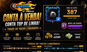 Conta antiga nivel 387 + 20 tacos lendário(19full)