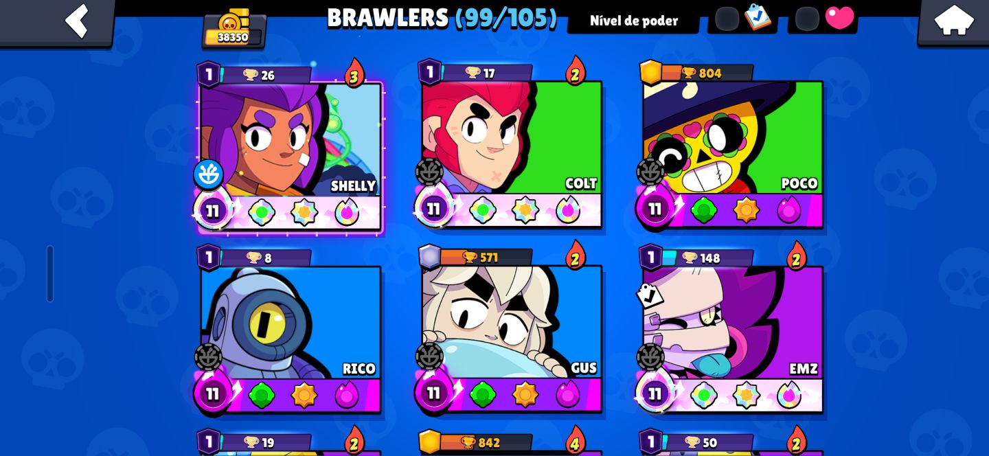 CONTA BRAWL STARS COM MUITOS BRAWLERS