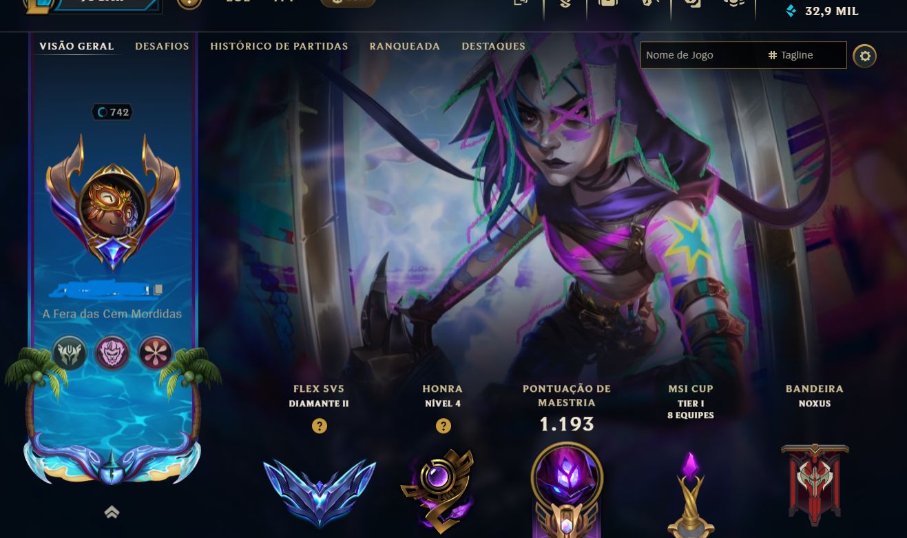 CONTA LOL JINX EXALTADA+YASUO EMISSÁRIO DA ESCURIDAO+548 SKINS