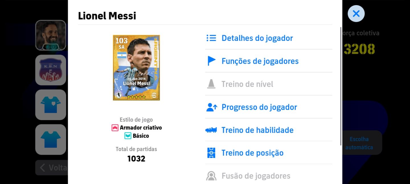 CONTA EFOOTBALL RARA 3210 DE FORÇA