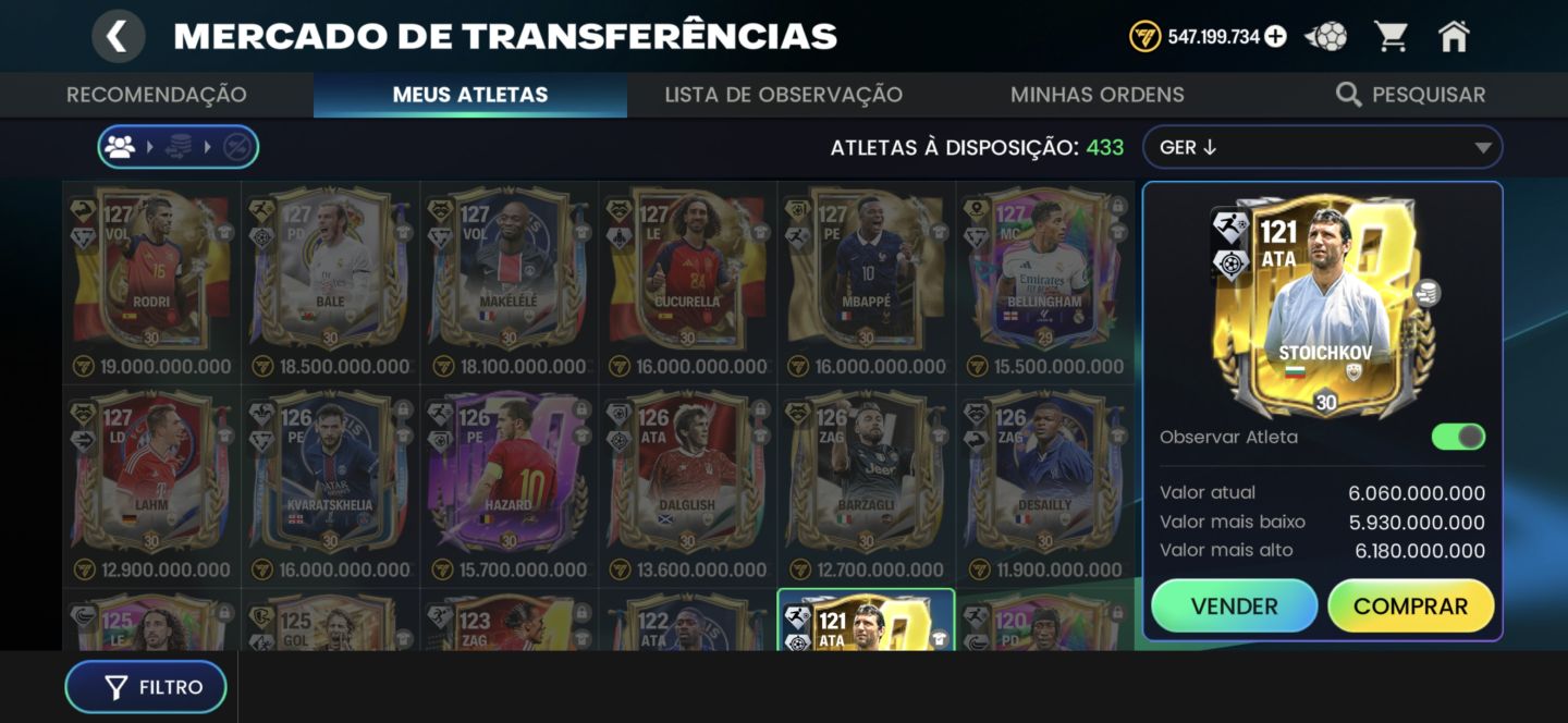 OPORTUNIDADE! Conta FC Mobile - GER 128