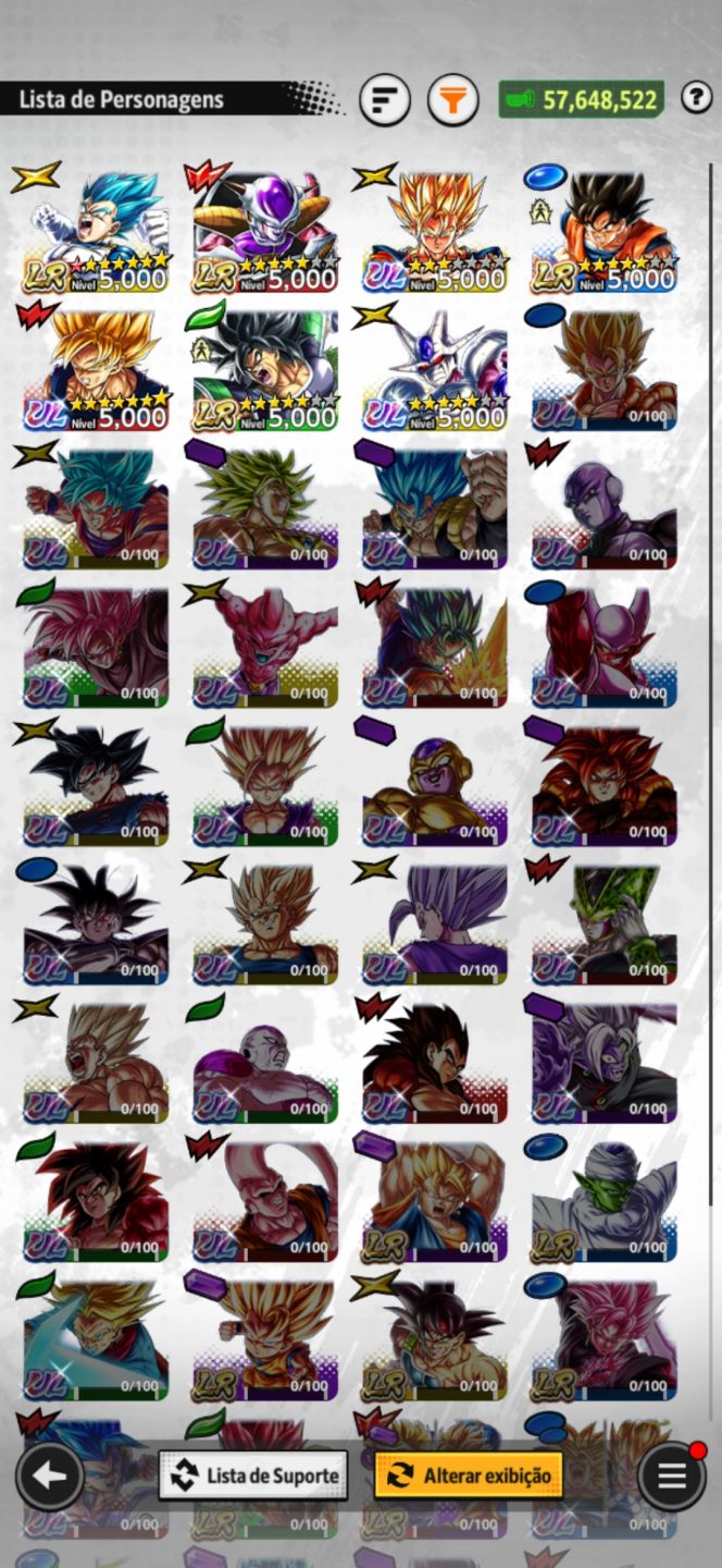 Conta de dragon ball legends muito boa