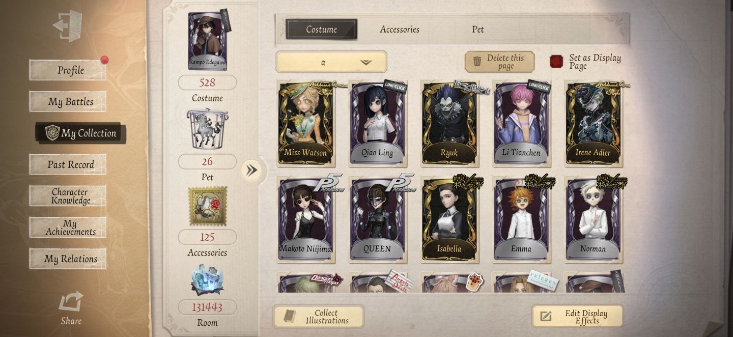 Conta Identity V com Ryuk e muito mais!