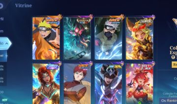 Conta de mobile legends com skins do Naruto e colector