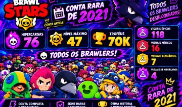 CONTA BRABA DE BRAWL STARS 70K TROFÉU, TODOS BRAWLERS