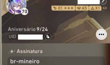 Conta honkai nvl 70 ( 17 personagens 5 estrelas- sparxie; loba 999; yao guang..)