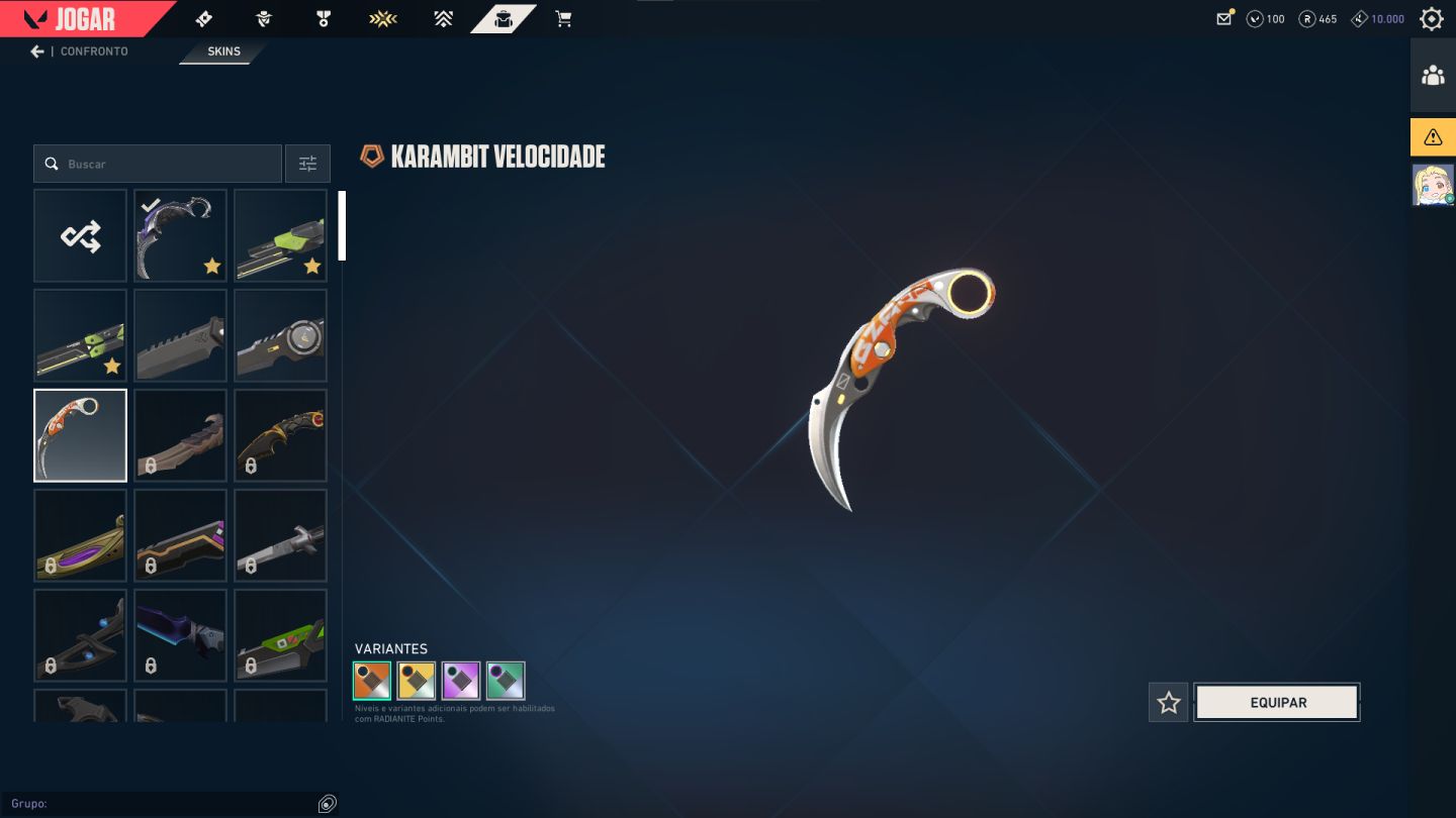 CONTA COM CHAVEIRO DE IMORTAL E KARAMBIT SAQUEADORA / PRECO NEGOCIAVEL