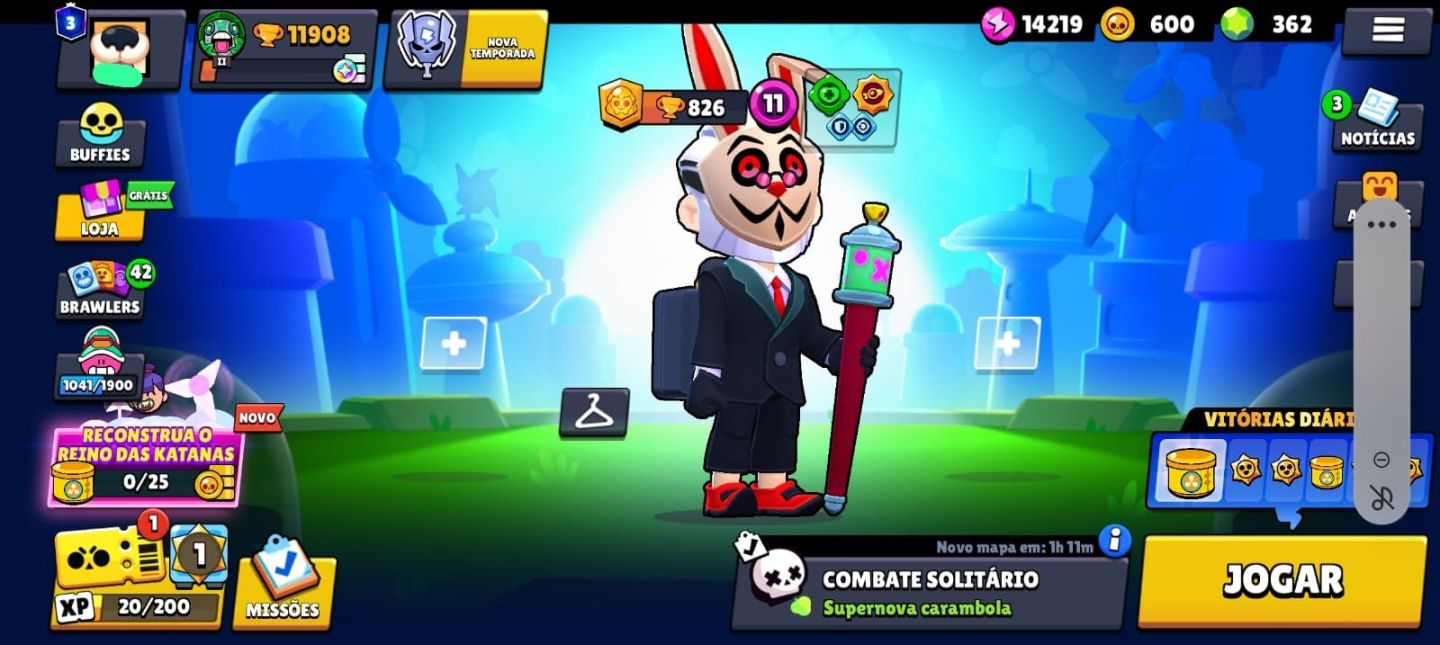 CONTA BRAWL STARS - 11.908 TROFÉUS - NVL 72 - VARIAS SKIN,PASSES E COLECIONÁVEIS