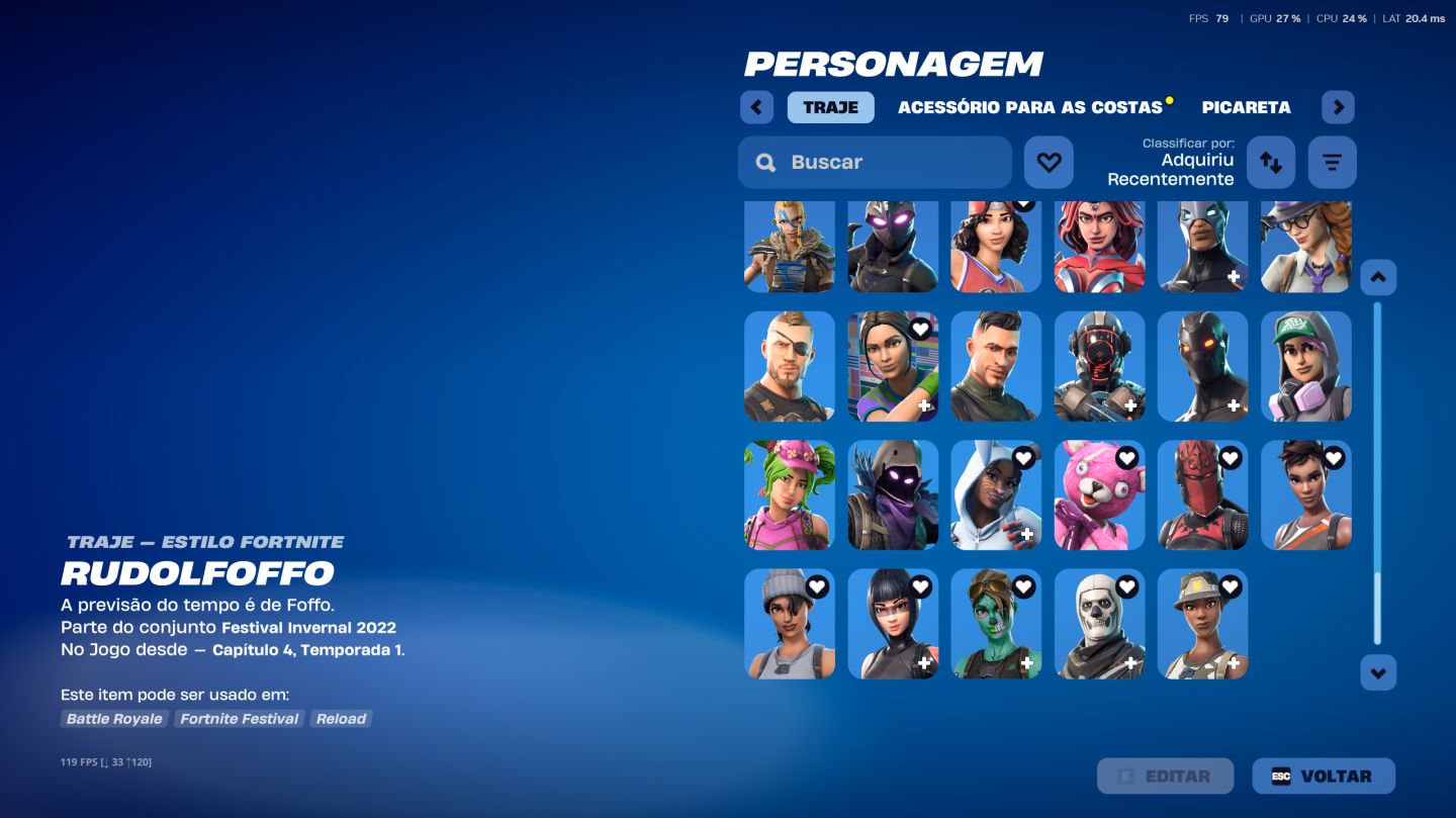 Conta Fortnite Antiga 2017 completa e tryhard.